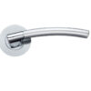 Zoo Hardware Stanza Amalfi Lever On Round Rose, Dual Finish Satin Chrome & Polished Chrome (Sold In Pairs)