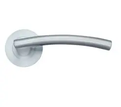 Zoo Hardware Stanza Amalfi Lever On Round Rose, Satin Chrome (Sold In Pairs)