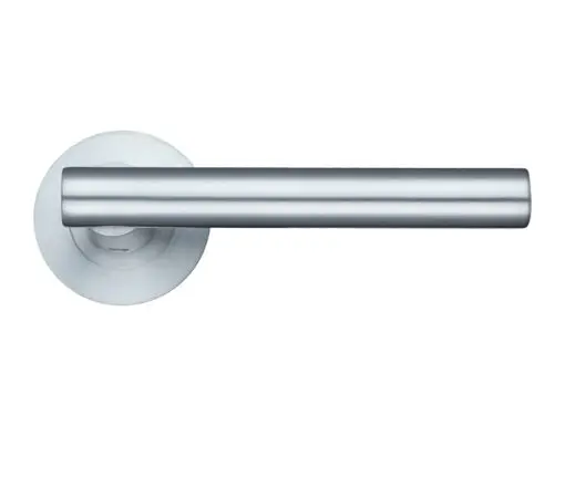 Zoo Hardware Stanza Florence Lever On Round Rose, Satin Chrome (Sold In Pairs)