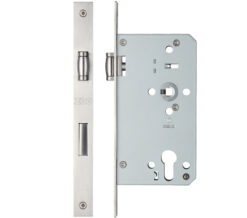 Zoo Hardware Vier 72Mm C/C Din Roller Sash Lock (Square Or Radius Profile), Satin Stainless Steel