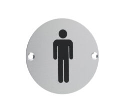 Zoo Hardware Zsa Door Sign - Male Sex Symbol, Satin Aluminium