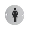 Zoo Hardware Zsa Door Sign - Female Sex Symbol, Satin Aluminium