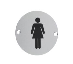 Zoo Hardware Zsa Door Sign - Female Sex Symbol, Satin Aluminium