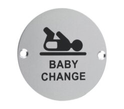 Zoo Hardware Zsa Door Sign - Baby Change Symbol, Satin Aluminium