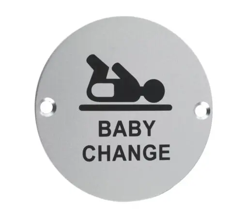 Zoo Hardware Zsa Door Sign - Baby Change Symbol, Satin Aluminium