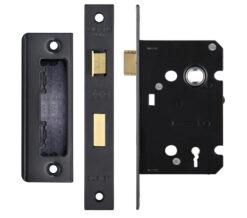 Zoo Hardware 3 Lever Contract Sash Lock (64Mm Or 76Mm), Powder Coated Black