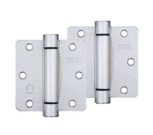 Zoo Hardware 3.5" Spring Hinge Plus Slave Pack, Satin Stainless Steel