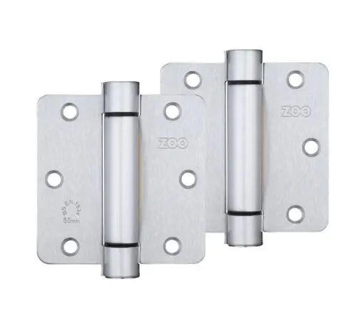 Zoo Hardware 3.5" Spring Hinge Plus Slave Pack, Satin Stainless Steel