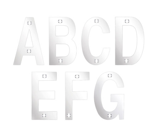 Zoo Hardware Zsn Letters 75Mm (A-G), Polished Stainless Steel