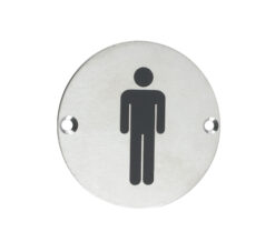 Zoo Hardware Zss Door Sign - Male Sex Symbol, Satin Stainless Steel