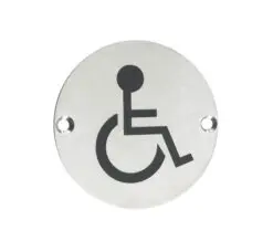 Zoo Hardware Zss Door Sign - Disabled Facilities Symbol, Satin Stainless Steel