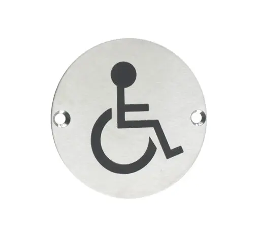 Zoo Hardware Zss Door Sign - Disabled Facilities Symbol, Satin Stainless Steel
