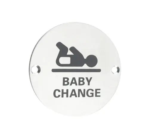 Zoo Hardware Zss Door Sign - Baby Change Symbol, Polished Stainless Steel