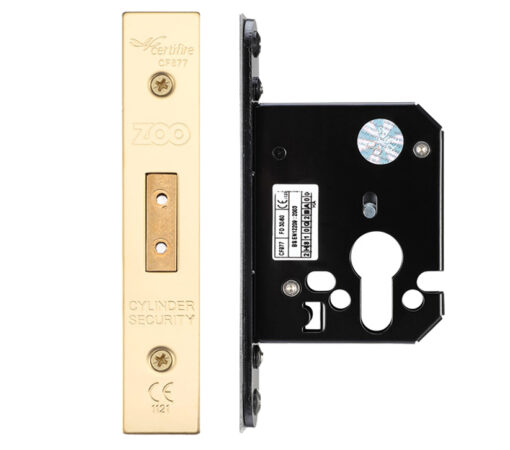 Zoo Hardware Euro Dead Lock (67.5Mm Or 79.5Mm), Pvd Stainless Brass