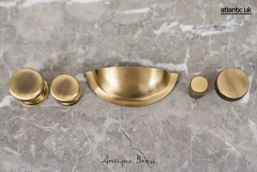 Old English Winchester Solid Brass Cabinet Cup Pull on Concealed Fix - Antique Brass OEC1176AB