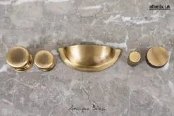 Old English Lincoln Solid Brass Victorian Knob 38mm on Concealed Fix - Antique Brass OEC1238AB