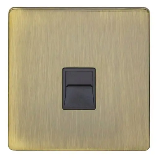 Eurolite Ab1Mb 1 Gang Telephone Master Flat Concealed Antique Plate Black Interior
