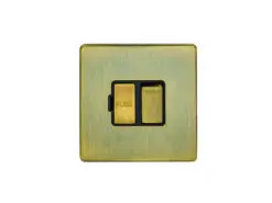 Eurolite Abswfb 13Amp Switched Fuse Spur Flat Concealed Antique Plate Matching Rocker