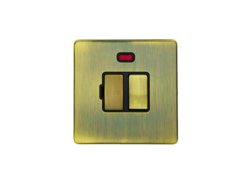 Eurolite Abswfnb 13Amp Switched Fuse Spur With Neon Flat Concealed Antique Plate Matching Rocker The Eurolite ABSWFNB 13Amp Switched Fuse Spur with Neon offers safety and style with its built-in neon indicator, helping you see when the power is on. This 13Amp fuse spur is ideal for safely controlling fixed appliances, such as heaters or ovens, that require a dedicated power connection. The flat concealed antique plate provides a timeless look, blending effortlessly into various décor styles. The matching rocker adds an extra touch of elegance, ensuring a cohesive and streamlined appearance. This fuse spur is crafted to enhance both functionality and aesthetics in your space, making it a smart addition to any room. Thank You for Shopping with webironmongery We appreciate your purchase and are thrilled to be a part of your next project! Whether you're upgrading your tools or tackling a new DIY project, our quality hardware products are here to support your journey. What's Next? Here’s what you can do while we prepare your order: Browse Our Products: Check out our Escutcheons for expert tips and inspiration on everything from renovations to quick fixes. Explore New Arrivals: Our latest tools and accessories will keep your toolkit up-to-date with the industry’s best. Visit Our social media: for specialized resources: Tool Manufacturers Association for detailed product info Facebook Page insights and advice. Questions or Assistance? Our customer support team is ready to help. Feel free to reach out anytime to discuss your order, or visit our Contact Us page for more info.