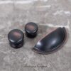 Old English Winchester Solid Brass Cabinet Cup Pull on Concealed Fix - Antique Copper OEC1176AC