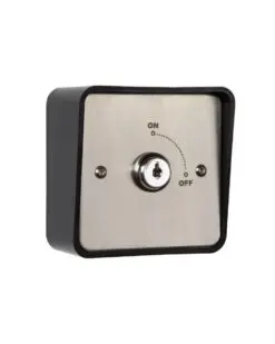 Zoo Hardware On/Off Latching Key Switch in Stainless Steel Plate c/w Shrouded Back Box KS-1