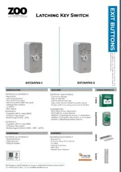 Zoo Hardware On/Off Latching Key Switch in Stainless Steel Plate c/w Shrouded Back Box KS-1