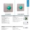 Zoo Hardware SS Steel Plate, Green Dome Steel Button c/w Kobo Back Box - 