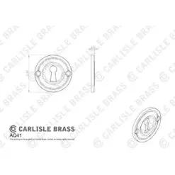 Carlisle Brass AQ41MB Victorian Escutcheon Lock Profile Round Face Fix Matt Black