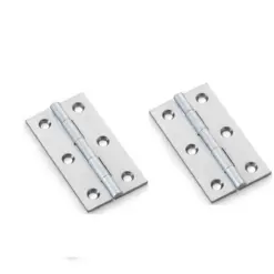 Alexander And Wilks Solid Drawn Cabinet Brass Butt Hinge 2 1/2"(64mm) Satin Chrome AW064-CH-SC Pair