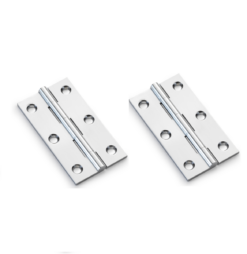 Alexander And Wilks Solid Drawn Cabinet Brass Butt Hinge 3"(75mm) Polished Chrome AW075-CH-PC Pair