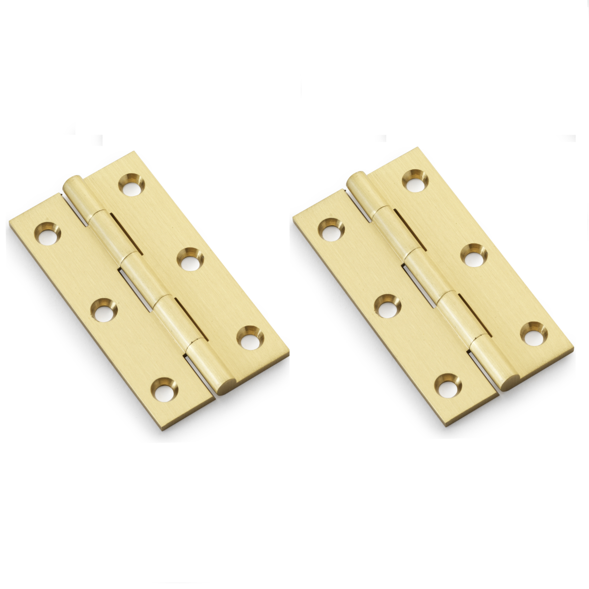 Alexander And Wilks Solid Drawn Cabinet Brass Butt Hinge 3"(75mm) Satin Brass AW075-CH-SB Pair