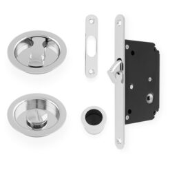 Sliding Door Lock Set - Radius - Polished Chrome