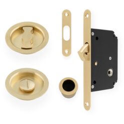 Sliding Door Lock Set - Radius - Satin Brass PVD