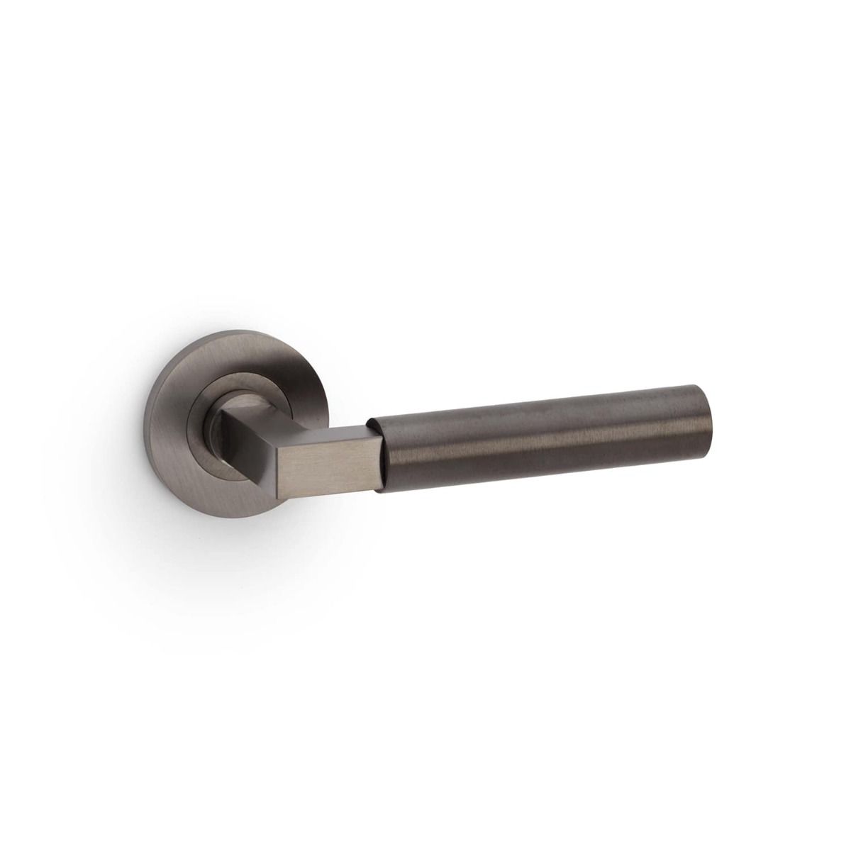 Alexander And Wilks Hurricane Door Handle Plain On Round Rose Dark Bronze Pvd AW201DBZPVD