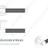 Alexander And Wilks Spitfire Lever Knurled On 50X6mm Rose Matt Black AW220BL