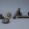 Alexander And Wilks Spitfire Door Handle Hammered On Round Rose Dark Bronze AW223DBZ