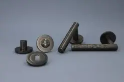 Alexander And Wilks Spitfire Door Handle Hammered On Round Rose Dark Bronze AW223DBZ