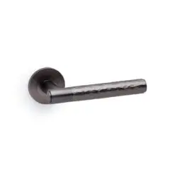 Alexander And Wilks Spitfire Door Handle Hammered On Round Rose Dark Bronze AW223DBZ