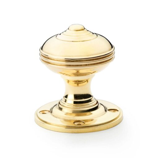 Alexander And Wilks Romeo Mortice Knob 50mm Dia. Unlacquered Brass AW304-50-UB