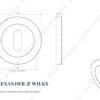 Alexander And Wilks Escutcheon Std Profile On 50X6Mm Rose Matt Black AW391BL