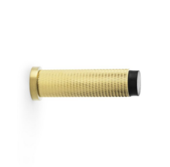 Alexander And Wilks Brunel Diamond Knurled 75mm Cyl Doorstop Satin Brass Pvd AW600-75-SBPVD