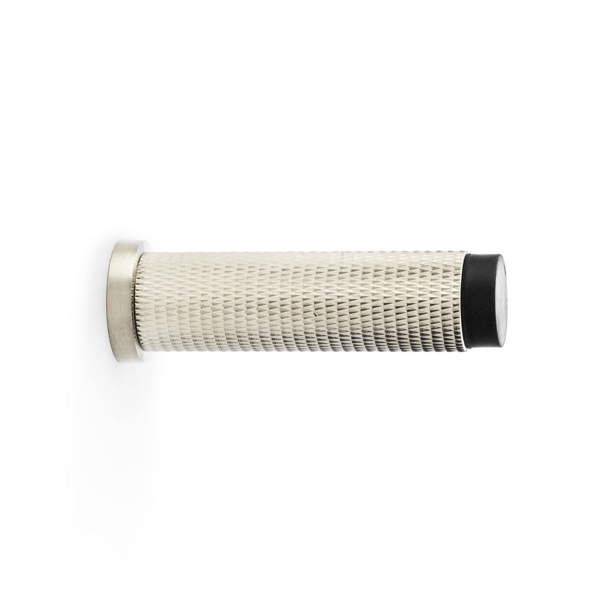 Alexander And Wilks Brunel Diamond Knurled 75mm Cyl Doorstop Satin Nickel Pvd AW600-75-SNPVD