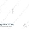 Alexander And Wilks Brunel Diamond Plain 75Mm Cylinder Doorstop Matt Black AW601-75-BL