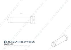 Alexander And Wilks Brunel Diamond Plain 75Mm Cylinder Doorstop Matt Black AW601-75-BL