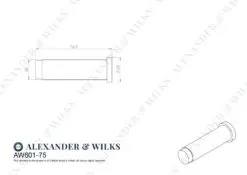 Alexander And Wilks Brunel Diamond Plain 75Mm Cylinder Doorstop Matt Black AW601-75-BL