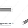 Alexander And Wilks Brunel Diamond Reeded 75Mm Cylinder Doorstop Matt Black AW602-75-BL