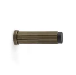 Alexander And Wilks Projection Cyl. Doorstop Reeded 75X20mm Antique Brass AW602-75-AB