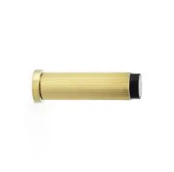 Alexander And Wilks Projection Cyl. Doorstop Reeded 75X20mm Satin Brass Pvd AW602-75-SBPVD