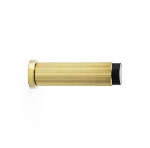 Alexander And Wilks Projection Cyl. Doorstop Reeded 75X20mm Satin Brass Pvd AW602-75-SBPVD