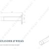 Alexander And Wilks Projection Cyl. Doorstop On Rose 75mm Polished Nickel AW616PN